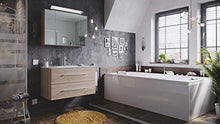 Set di mobili da bagno Firenze 90 2 parti rovere chiaro e armadio specchio