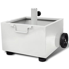 vidaXL Base Ombrellone per Fioriera Metallo Bianco con Ruote Supporto Parasole