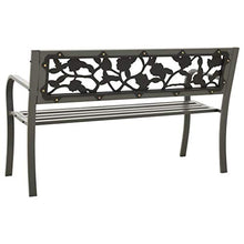 FAMIROSA Panchina da Giardino 125 cm in Acciaio Grigia-2038