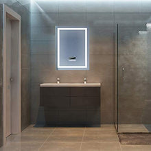 YJIIJY LED Specchio da Bagno, Specchio per Il Trucco a Parete con Lampada Luminosa Fredda Bianco a LED (60 x 80 cm, con Bluetooth)
