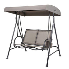 Mendler Dondolo da Esterno a 2 posti HWC-F89 Acciaio Tessuto Antracite Beige