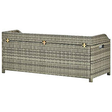 VidaXL - Panca portaoggetti da giardino, 120 cm, in resina intrecciata, colore: Grigio