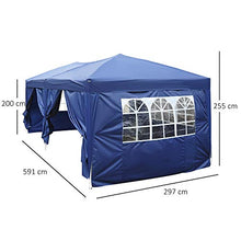 homcom Outsunny Gazebo Pieghevole da Giardino Esterno con 6 Pannelli Laterali 6X 3X 2,55m