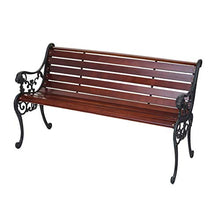Mendler Panca panchina da Giardino terrazza HWC-F98 Legno ghisa - 3 posti 160cm Marrone