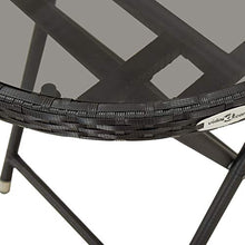 FAMIROSA Tavolino da caffè Nero 60 cm in Polyrattan e Vetro Temperato