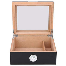 Custodia per humidor per sigari,custodia portatile per sigari in legno di cedro da viaggio portatile con umidificatore digitale,confezione per sigari per uomo e testimoni (nero,30 sigari)