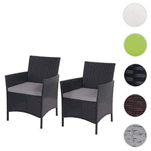 Mendler Serie Halden per l'esterno Set 2X poltrone 60x59x83cm polyrattan Antracite con Cuscino Antracite