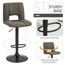 giordano shop Set 2 Sgabelli Imbottite da Bar 41,5x51x94-115 cm in Tessuto Cachi e Nero