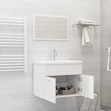 vidaXL Set Mobili da Bagno 2 pz Bianco in Truciolato