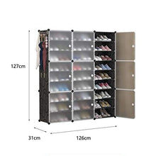 XWZH Cabinet Scarpe da Polvere Armadio di plastica Cubetti di stoccaggio ad Incastro per Vestiti, Modelli Decorativi traslucidi, Elegante Bianco e Nero (9 cubo)
