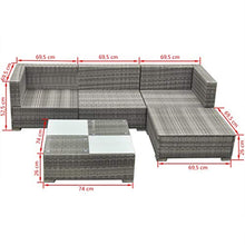 vidaXL Set Divani da Giardino Modulare 12 pz Polyrattan Grigio Sofa Esterni