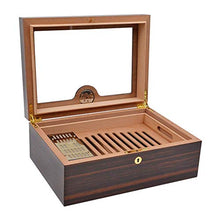 WY-YAN Vetro Trasparente Tetto apribile Visualizza Legno di Cedro Messa Humidor