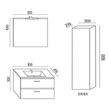 OGOMONDO Mobile da bagno sospeso Spring Cenere con Colonna specchio MADE IN ITALY