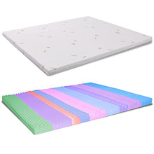 Topper Memory alla Francese 140X200 H 5 CM SFODERABILE Aloe Vera - CORRETTORE A 9 Zone per Materasso