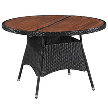 FAMIROSA Tavolo da Giardino 115x74 cm in Polyrattan e Massello di Acacia