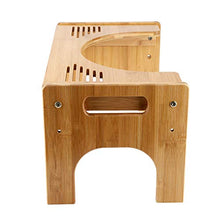 Sgabello regolabile in bambù antiscivolo, 48,5 x 27 x 25 cm