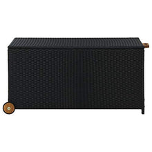 vidaXL Contenitore da Giardino Nero 130x65x115 cm in Polyrattan
