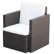 vidaXL Sedia da Giardino Elegante Robusta Leggera con Cuscini Lavabili Patio Arredi da Esterni Seggiole in Poliestere e Polyrattan Nero