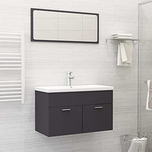 vidaXL Set Mobili da Bagno 2 pz Grigio in Truciolato
