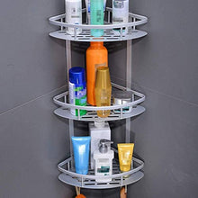 LYFHL Mensola Doccia Triangolare Bagno Mensola angolare 3 piani in alluminio con ganci e resistente antiruggine mensola da bagno