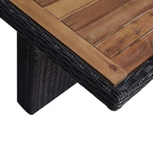 SKM Set da Pranzo da Giardino 9 pz in Polyrattan Nero (132.5kg)