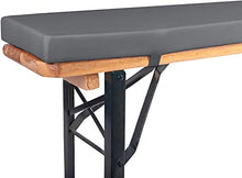 TexDeko Cuscino imbottito per panchina da birreria, 180 cm, 4,2 cm, XL, imbottitura per tavolo da birreria (resistente all'acqua, antracite)