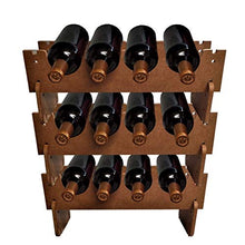Portabottiglie impilabile in legno rustico artigianale – ideale cucina o cantina – facile da montare – Economico