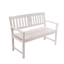 Pureday Garden Bench Anchor - Panchina in Legno Marittimo - 2 posti - Legno di eucalipto - Bianco