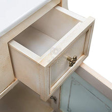 Shop Chic Mobile bagno avorio decapè con lavabo slim 123 cm e specchiera