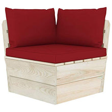 SKM Set Divani da Giardino su Pallet 6 pz con Cuscini Legno Abete (118.9kg) Rosso-3537