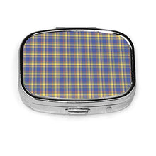 Scatola quadrata per pillole medicinali Blaue kontrolle Tartan Muster Fashion Pill Organizer Viaggio Pillola Caso Dispenser per Vitamine Integratori