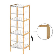 CASARIA Scaffale da Bagno & Cucina 4 Ripiani bambù Mobile a Colonna Portaspezie Scarpiera