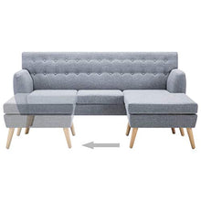 Tidyard Divano Angolare 3 Posti, Chaise Longue Removibile, 171,5x138x81,5 cm Grigio Chiaro