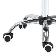 homcom Sgabello da Lavoro a Sella con Ruote e Altezza Regolabile per Negozi Parrucchiere e Tattoo, 52x53x49-61cm Grigio