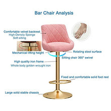 FPigSHS Sgabelli da Bar Set di sgabelli da Bar in Metallo di 2/4, Sedia in Velluto con Schienale, Counter 65-80cm Sgabelli Girevoli Altezza, Sgabelli da Pranzo Moderni per la Colazione per Bar/casa
