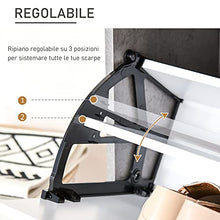 homcom Mobile Scarpiera Salvaspazio a 2 Ante per 8 Paia di Scarpe, Arredamento Moderno Grigio e Bianco, 62.5x26x81cm