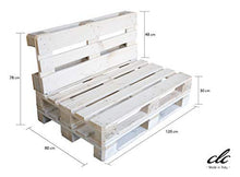 clc Divano divanetto 2 posti in Pallet EPAL per Esterni e Giardino -Made in Italy- Bianco, 120x80x78