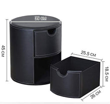 Stoccaggio Ottomano Con 2 Cassetti, Letto Ottomano Tabella Da Caffè Del Cubo Di Archiviazione, Sgabello A Piedi in Pelle,Nero