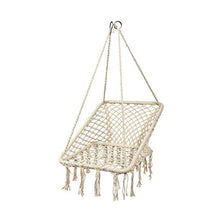 DHTOMC Sedia a dondolo rimovibile per interni ed esterni, corda in cotone macramè, sedia a dondolo, per balcone, giardino, può essere utilizzata in interni ed esterni