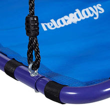 Relaxdays Altalena da Giardino a Nido Quadrata, Blu, 74 x 153 x 98 cm