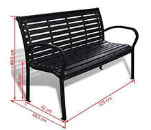 Poltrona da giardino per 3 persone, panca da giardino, decorazione per cortile, terrazzo, parco, caffè, 125 x 60,5 x 80,5 cm