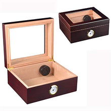 WLMGWRXB Humidor per sigari da Tavolo, Humidor da Viaggio in Legno per sigari con igrometro e umidificatore Contiene 25-50 sigari