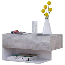 VCM dormas Maxi comodino, legno, cemento/bianco, 15 x 60 x 31,5 cm