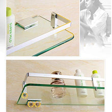 XZhstes - Scaffale da parete in vetro temperato da 7 mm, con barra in alluminio, per vasca da bagno, doccia, organizer per organizer (dimensioni: 60 cm x 50 cm)