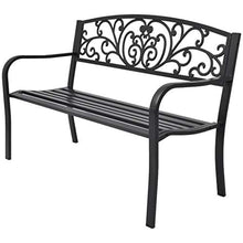 UnfadeMemory Panchina da Giardino 127 cm in Ghisa Nera