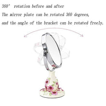 LFK Vintage Makeup Mirror,Specchio girevole a 360°,1X e 3X ingrandimento,Specchio cosmetico rotondo doppio lato rotante