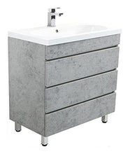 Mobile bagno a terra Talis 70 grigio cemento, 3 cassetti senza maniglie
