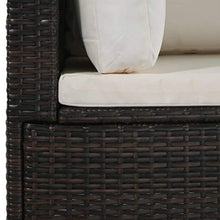 Festnight Set Divani da Giardino in Polyrattan, Set di Mobili da Giardino, Set Divano Esterno con Cuscini Marrone 4 pz