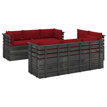 vidaXL Set Divani da Giardino su Pallet 9 pz con Cuscini Massello Pino