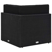 Divano-divano modulare in polyrattan nero